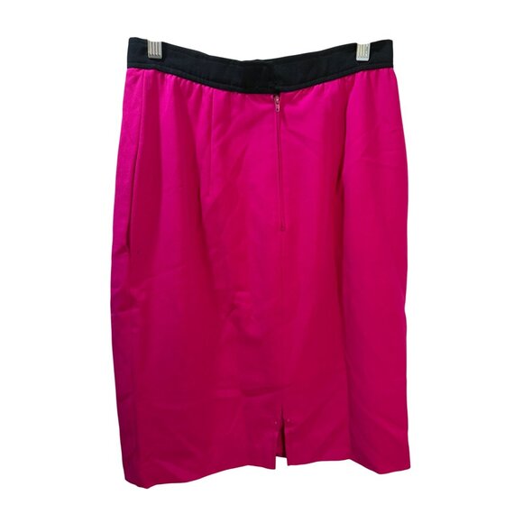 Vintage Midi Pencil Skirt With Front Stripe Design & Back Zipper Closure - Picture 2 of 9